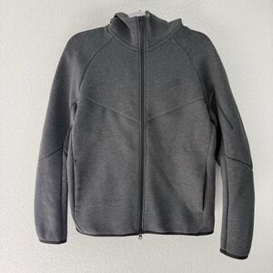 Nike Tech Men Windrunner Fleece Jacket M Grey Black Full Zip PRISTINE HV0949 032